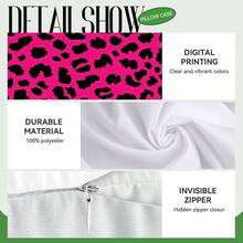 4pcs Pink Leopard Print Pillow Covers Without Inserts, Single-Sided Printed Pillow Covers, Suitable For Living Room Bedroom Home Decor, All Season Pillow Covers - Multicolor - View 3