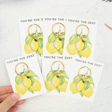 6 piezas Llaveros de Limón con Tarjeta de Felicitación "Eres el Mejor", Perfecto para Amantes del Limón, Regalo de Decoración de Fiesta, Cumpleaños, Regalo de Recompensa de Aprendizaje - Multicolor - Ver 5