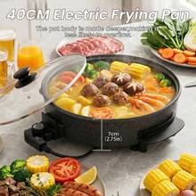 SUPERLEX 1500W Electric Hot Pot, Multifunctional Cooking Pot, Non-Stick Coating For Easy Cleaning, Five-Speed Electric Cooker, Pizza Cooker, Adjustable Temperature, Stew Pot, Braiser, Frying Pan And Stew Pot - UK Plug(220-240V) - View 13