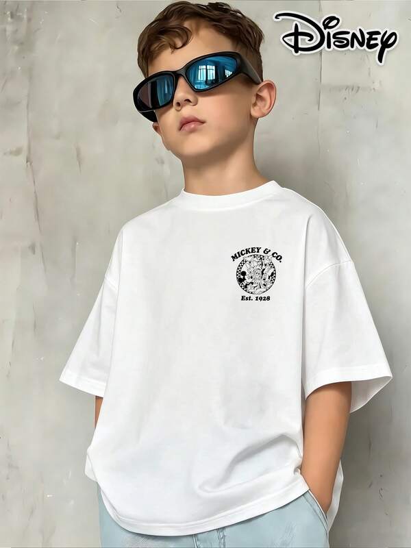 Nouvelles Arrivées à Prix Réduits| ©Disney | YUASID LASF | T-shirt à manches courtes pour filles | Tenue de shopping cool pour fille | T-shirt polyvalent et confortable à porter