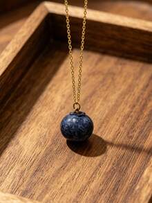 1pc Exquisite Versatile Summer Fruit Style Blueberry Necklace Fashion Personalized Jewelry Gift Suitable For Men And Women Daily Wear Perfect For Party And Holiday Gift Women Casual And Vacation Outfit Multi-Functional Accessory - Multicolor - View 1