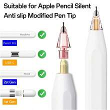 8/12pcs Upgraded Replacement Tips, Compatible With Pencil Pro, Apple 2nd/1st Gen USB-C And Crayon Digital Pens, With Storage Box Needle-Shaped Tips, Pro Pen Set - Multicolor - View 3
