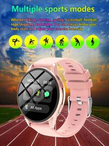 New Smart Watch, Round Full Touch Screen, Sports Smart Watch With Message Notification, Supports Sleep Monitoring And Step Counting Function, Compatible With IOS And Android Phones, Smart Fitness Band Watch, Suitable As A Gift For Female Friends And Men, Great Choice For Birthday Gift, Battery Capacity 180mAh - View 10
