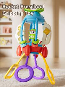 1pc Montessori Baby Pull String Toy - Baby Sensory Activity Cube, Fine Motor Skills, Baby Car, Airplane And Stroller Travel Toy, Airplane Travel Essential, Soothing Pull-And-Play Early Education Interactive, Some Parts Random Color, Suitable For 10 Months+ Toddlers Car Airplane Travel Gift, Birthday Gift - Multicolor - View 8