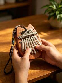 實木 8 音迷你拇指琴 Kalimba 五指便攜式初學者手指鋼琴音樂樂器 - 彩色 - 查看 2