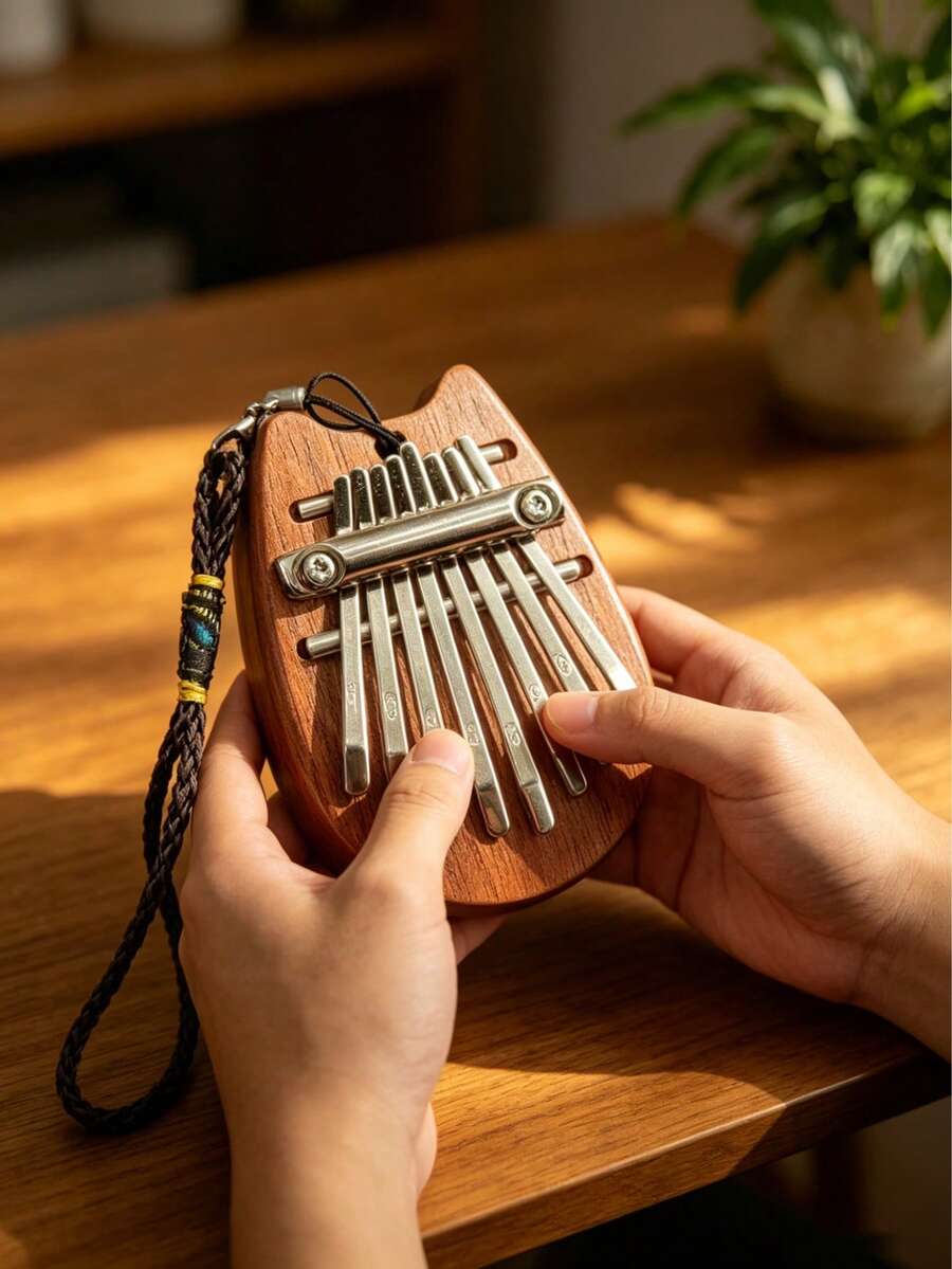 實木 8 音迷你拇指琴 Kalimba 五指便攜式初學者手指鋼琴音樂樂器