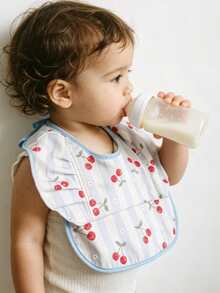1pc Toddler PU Feeding Bib Easy To Clean Toddler Wearable Apron - Multicolor - View 2