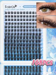 FQBFQB 168PCS,Lashes With Spikes,9-16mm Length Mixed, Fairy Lashes Lash Clusters, Thick Single Lash For DIY Pointed Tip Lash Extension, Cartoon Lash Extension, Dense Lashes - D - View 6