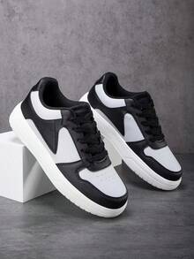 Giày thể thao thường ngày tối giản màu đen/xám nhạt dành cho nam mùa thu/đông unisex - màu đen - Xem 4