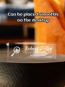 1pc Customized Acrylic Desk Name Plate With Logo And Text, Professional Office Workstation And Business Meeting Signage, Can Add Name, Position And Company Logo, Suitable For Teachers, Doctors, Managers And Employees, Teacher Appreciation Gift - Multicolor - View 13