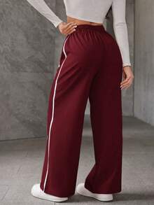 A&DD MODA, REF: ADD8823, Women's Elastic Pants, Casual, Wide, Breathable, Fine Silk, Icy, Light, Comfortable, Casual, Elegant, Modern, Stylish, Premium Quality, All Day Comfort, Perfect For Summer, Soft Touch, Freshness, Ideal For Heat. - 酒紅色 - 查看 4