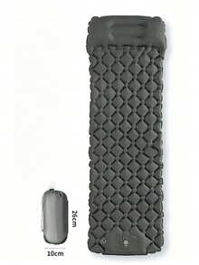 Outdoor Inflatable Camping Foot-Pump Self-Inflating Mattress, Diamond Pattern TPU With Pillow, Camping Sleeping Pad (Random Style/Color) - Multicolor - View 10