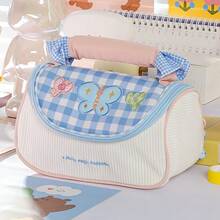 1pc Dopamine Color Pencil Case Pen Bag, Cute Handheld Cherry Stationery Bag, Large Capacity Storage Pouch Multi-Functional Pencil Pouch For Students, Back To School, Travel Bag,Back To School - Multi Colors - View 10