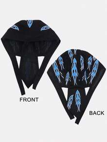 3pcs Men's Flame Pirate Bandana Headwrap Cycling Hat Suitable For Daily Use - Spider Web/skull/skull Hand - View 2