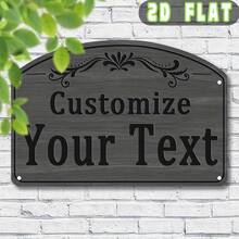 2D Flat - Customizable 1 Personalized Text Metal Sign, Create Your Own Metal Sign With House Number - 28.98 Cm X 18.82 Cm, Perfect For Various Color Decorations, Suitable For Yard, Porch, Garden, Patio - Multicolor - View 14