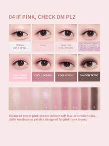PERIPERA All Take Mood Palette #04 If Pink, Check Dm Plz 1 Slim Ruler Palette 6g，冷調柔霧紫灰色多重質地眼影盤，適合冷色調與橄欖色肌膚，日常旅行妝容與新手適用 - 04 冷調低飽和粉紅紫色 - 查看 3