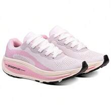 Tênis Masculino Esportivo Super Confortável Feminino Para Treino Academia Corrida Dia a Dia Macio - Branco Rosa - Visão 5