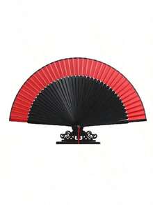 1pc Traditional Chinese Black & Red Kung Fu Folding Fan - Handheld Performance Prop, Suitable For Weddings, Dance, Stage And Photography, Home Office Living Room Wall Decor, Holiday Gift For Family - Multicolor - View 9