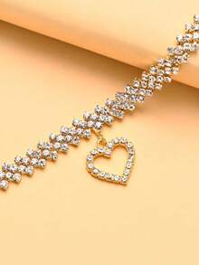 1pc Fashionable New Heart-Shaped Versatile Anklet Foot Jewelry For Girls - Multicolor - View 5