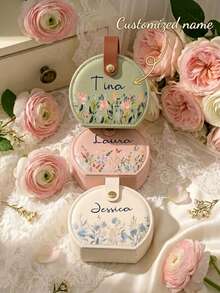 Boîte à bijoux personnalisée - Fleur d'anniversaire, Boîte à bijoux personnalisée - Fleur d'anniversaire, Boîte cadeau de demoiselle d'honneur de mariage pour les sœurs, Cadeau pour les femmes - Multicolore - Voir 2