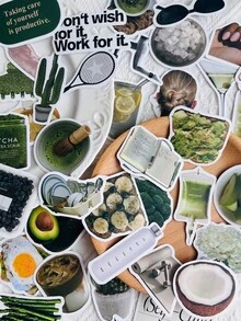 60 pezzi Adesivi per ragazza disciplinata Pasti sani Cibo verde Bagaglio Laptop Scrapbook Diario Decorazione Borraccia Attrezzatura da palestra Adesivi fai-da-te Forniture scolastiche - 50 pezzi - Visualizzare 9