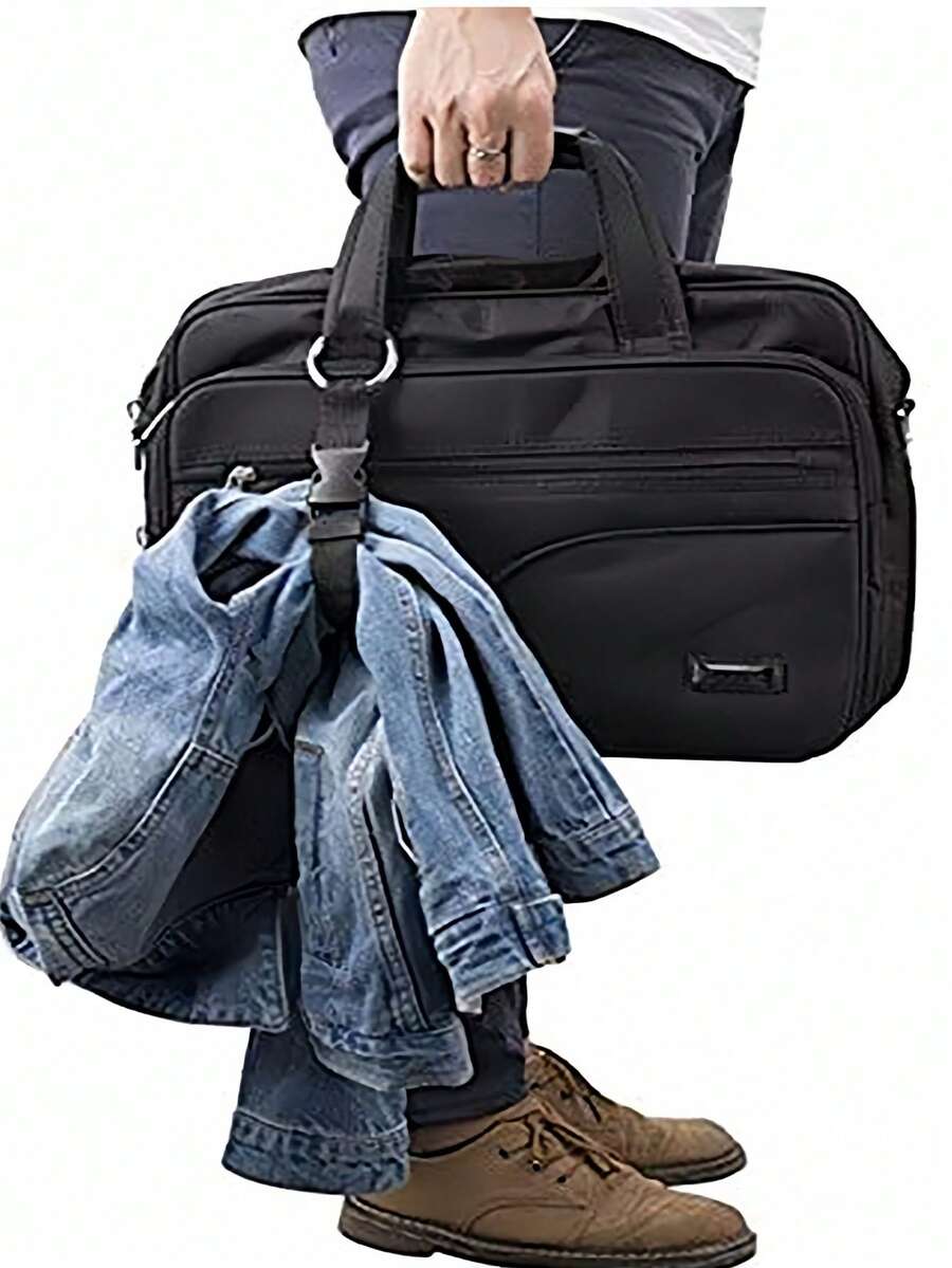 2pcs/1pc Anti-Theft Luggage Strap, Multi-Function Bracket, Bag Handle Clip, Used For Carrying Clothes, Bottles, Bags, Connecting Luggage, Freeing Hands, Perfect For Outdoor Activities And Travel, Suitable For Women And Men - Black - View 1