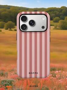 GIIPPA 1pc Pink Striped Pattern Design, Phone 17 Pro Max Phone Case, Compatible With Phone 16 Pro Max, 15 Pro Max, 14 Pro Max, Korean-Style High-End Fashion Fun Phone Case, Compatible With 11/12/13/14/15/16 Pro Max Plus, Elegant Design Suitable For Men And Women, Perfect Gift For Girlfriend On Christmas, Valentine's Day, Easter, Wedding Season And Birthday! - Multicolor - View 8