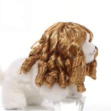 Pet Synthetic Wig For Cats And Dogs, Universal Party Holiday Gathering Cosplay Judge Hair, Wavy Curly Hair, Christmas Halloween Judge Hair Accessory Wig - Multicolor - View 5