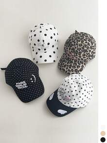 1pc Women's Soft Top Niche White Baseball Cap, Vintage Embroidered Couple Hat, Face-Slimming Patchwork Embroidery, Fashion Street Style Baseball Cap, American Letter Embroidery, Curved Brim Sun Hat - Multicolor - View 4