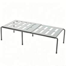 Estantería de almacenamiento expandible blanca y gris, estantería para zapatos, estantería de almacenamiento de cocina, estantería de almacenamiento multifuncional, adecuada para almacenamiento de cocina, almacenamiento de armario de zapatos, almacenamiento de armario, almacenamiento de baño, almacenamiento de cosméticos, almacenamiento de escritorio, diseño de malla, drenaje - Multicolor - Ver 7