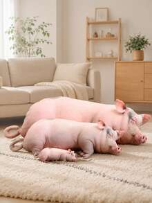 Juguete de Peluche de Cerdo Realista con Cola Rizada - Suave y Abrazable, Almohada Decorativa de Peluche Grande de Cerdo Bebé Realista y Lindo, Muñeca Figura de Animal Lindo, Regalo de Cumpleaños/Navidad para Niños/Niñas - Multicolor - Ver 2