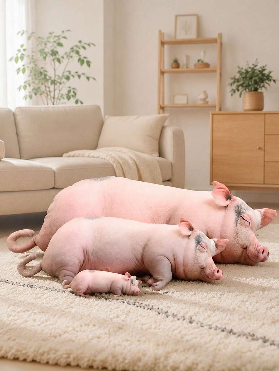Juguete de Peluche de Cerdo Realista con Cola Rizada - Suave y Abrazable, Almohada Decorativa de Peluche Grande de Cerdo Bebé Realista y Lindo, Muñeca Figura de Animal Lindo, Regalo de Cumpleaños/Navidad para Niños/Niñas