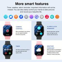 Reloj inteligente deportivo con pantalla de alta definición, equipado con pantalla curva de color LED de alta definición, pantalla táctil laminada completa multilingüe, reproductor de música, función de teléfono, notificación de mensajes - Multicolor - Ver 4