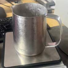 Pure Titanium Iridescent Ice Flower Latte Art Milk Pitcher 420-450ML Professional Antibacterial Milk Frothing Pitcher - Silver - View 10