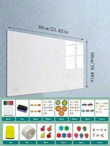 122pcs Magnetic Whiteboard Set With 112pcs Accessories, 2 Whiteboard Markers, Removable Dry Erase Board Set, Includes Markers, Magnets, Numbers, Letters And Educational Accessories, Suitable For Home, School And Office Use, Wall-Mounted Whiteboard, White Office Writing Board, Wall-Mounted Magnetic Teaching Stickers, Erasable Magnetic Home Message Board, Small And Large Black And White Message Board, Photo Wall, School Supplies, Magnetic Board, Classroom - Message Board - View 12