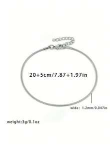 1pc Fashionable European & American Popular Minimalist Girl Anklet, Summer Elegant Versatile Style - one-size - View 3