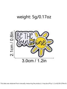 Be The Sunshine Enamel Pin Positive Quote Yellow Sun Lapel Brooch Inspirational Backpack Decor Gift - Yellow - View 3