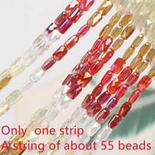 1 String Of Approx. 55pcs 4*7mm Grid Rectangular Colored Glass Beads DIY Jewelry Accessories Holiday Gift Shoes Clothing Accessories Phone Keychain Car Pendant Making Material - 4*7mm Long Grid - View 20