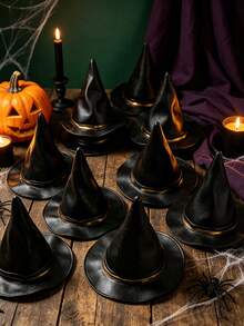 Black Mini Witch Hat, Suitable For DIY Crafts, Halloween Party Supplies, Party Decoration - A - View 2