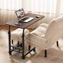 Height Adjustable Nursing Bed Table With Wheels, Movable Living Room Sofa Computer Table, Standing Table, C-Shape Table, Bedroom Side Table, Suitable For Bedside Bedroom, Living Room Sofa, Office - Black Walnut - View 4