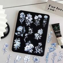 50pcs Blue And White Floral Patterns Flower Stickers / For Skating And Cycling / Luggage / Diary Notebooks / Phone Cases / Fridge Guitar Skateboard Decoration / Valentine's Day Limited Edition And Other Holidays Perfect Gift - 1 Set - View 9