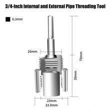 1件裝 PPR/PVC 水管攻牙器 20MM/25MM 內螺紋外螺紋一體式攻絲模具 水管開孔工具 - A - 查看 7