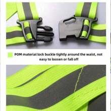 3pcs High Visibility Reflective Vest Set, Adjustable Elastic Running & Cycling Safety Vests, Low Light Outdoor Hiking Gear - Green - View 6