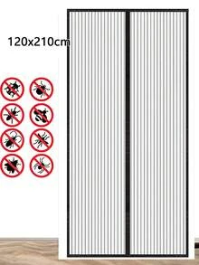 1pc Magnetic Screen Door, Self-Adhesive Mesh Curtain, No Drilling Required, Insect-Proof, Ventilated, Wind-Blocking, Privacy Partition Curtain, Suitable For Front Door, Sliding Door, Patio, Balcony, Kitchen, Bedroom, Pet-Friendly, Home Entrance Cover, Easy Installation - Black - View 18