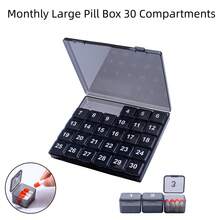 1 Month 30 Days Pill Organizer Box, Portable Medication Reminder Pill Case With Compartments For Daily Dose - Multicolor - View 2