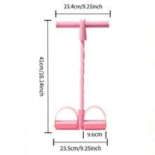 4-Tube Pedal Resistance Band, Multi-Function Sit-Up Pull Rope Yoga Abdominal Trainer, Portable Elastic Leg Arm Waist Fitness Equipment, Suitable For Home Gym Body Shaping - Multicolor - View 3