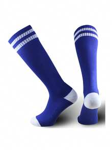 1 Pair Children's Striped Football Socks, Long Tube Thick Towel Bottom Professional Sports Socks, Suitable For Football, Running, First Day Of School - Multicolor - View 3