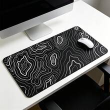 Alfombrilla de ratón grande con diseño de terreno abstracto, alfombrilla de ratón para juegos XL de color negro con bordes cosidos, tapete de escritorio lavable, alfombrilla de teclado de computadora de goma natural con base de goma antideslizante, tapete de escritorio, tapete de escritorio de estudio - Ver 6