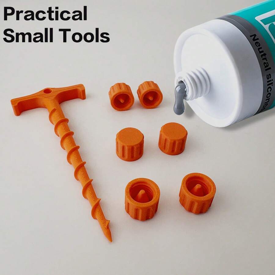 7件組密封蓋與密封膠槍噴嘴疏通器套組,含6個多邊形防硬化密封蓋(適用標準直徑)+1個噴嘴疏通工具,便利實用的工具組合包,便攜簡約設計,密封蓋可替換,防止膠水乾涸,清潔堵塞與殘留,結構穩定,適用居家與工業標準直徑,適合日常生活DIY、居家裝飾等 - 7pcs - 查看 1