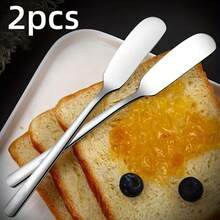 2pcs/6pcs Set Multi-Function Stainless Steel Butter Knife And Spreader, Suitable For Cheese, Jars And Cream – Essential Kitchen Tools And Supplies - Silver - View 5